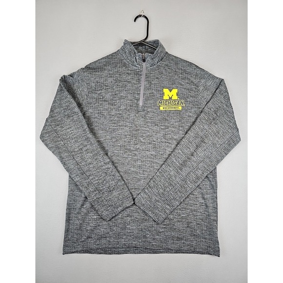 Other - U Of M Michigan Wolverines Pro Edge 1/4 Zip Athletic Pullover Men's Medium Gray